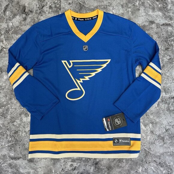 St Louis Blues Fanatics Youth  L/XL Jersey Blue New with tags NHL - Picture 1 of 5